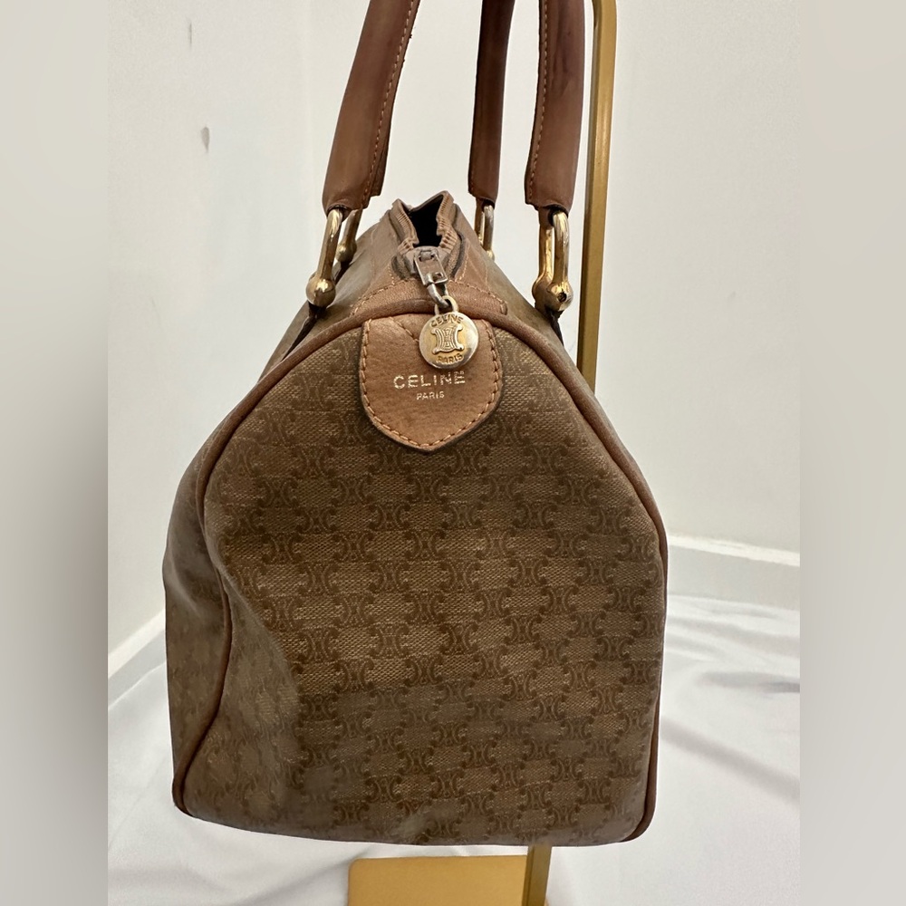 Celine Brown Macadam Canvas Handbag - Picture 5 of 14